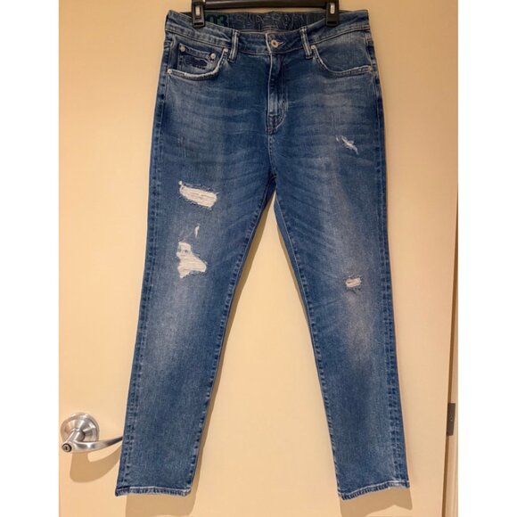 Superdry Tyler Slim Jeans, Distressed Medium Wash, Size 33x32 - Picture 8 of 9
